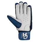 Close-up of the broad elastic towel wrist strap configuration on the CA Pro 10000 Batting Gloves Navy.