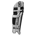 Close-up of the broad adjustable quick-release velcro straps on the CA Pro 10000 Batting Pads Black.