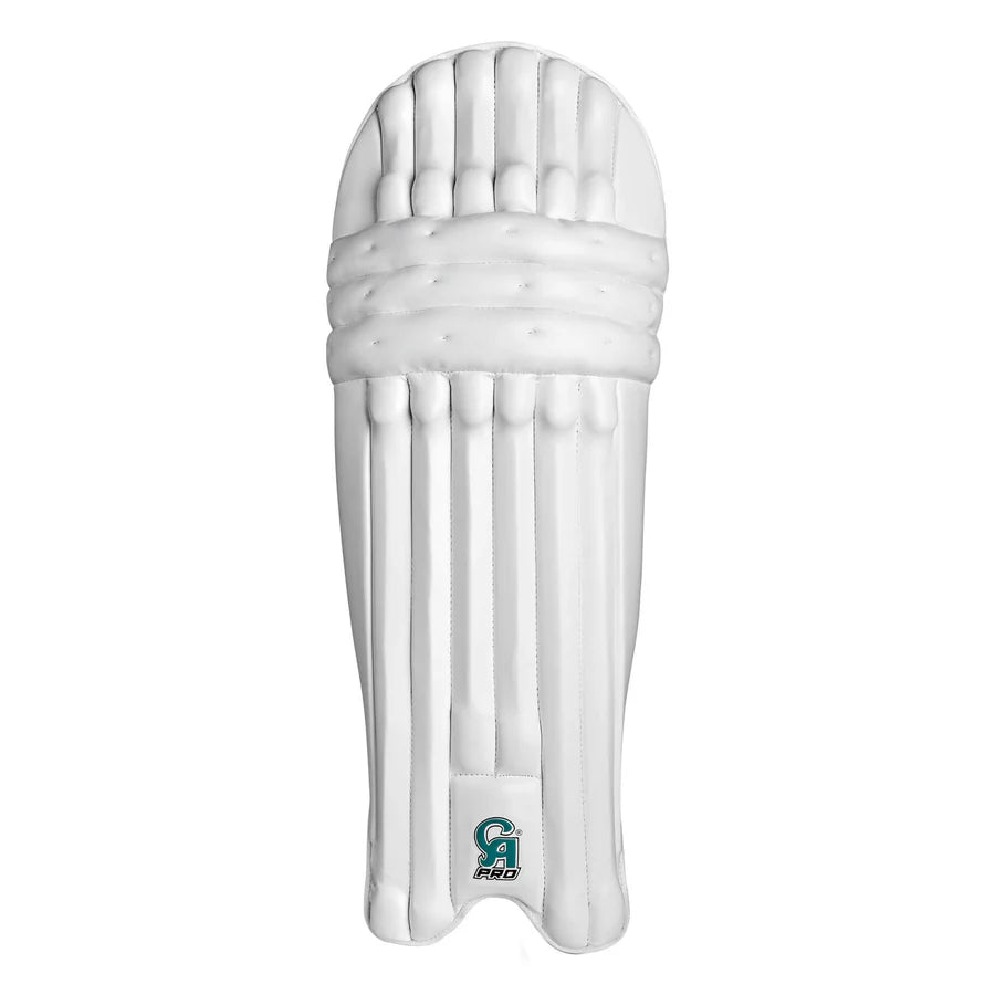 Rear profile of CA Pro 10000 Batting Pads showing the cushioned leg liners and broad fastening straps.