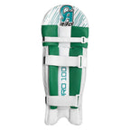 Side angle view showing the lightweight wrap-around wing protection of the CA Pro 10000 Batting Pads.