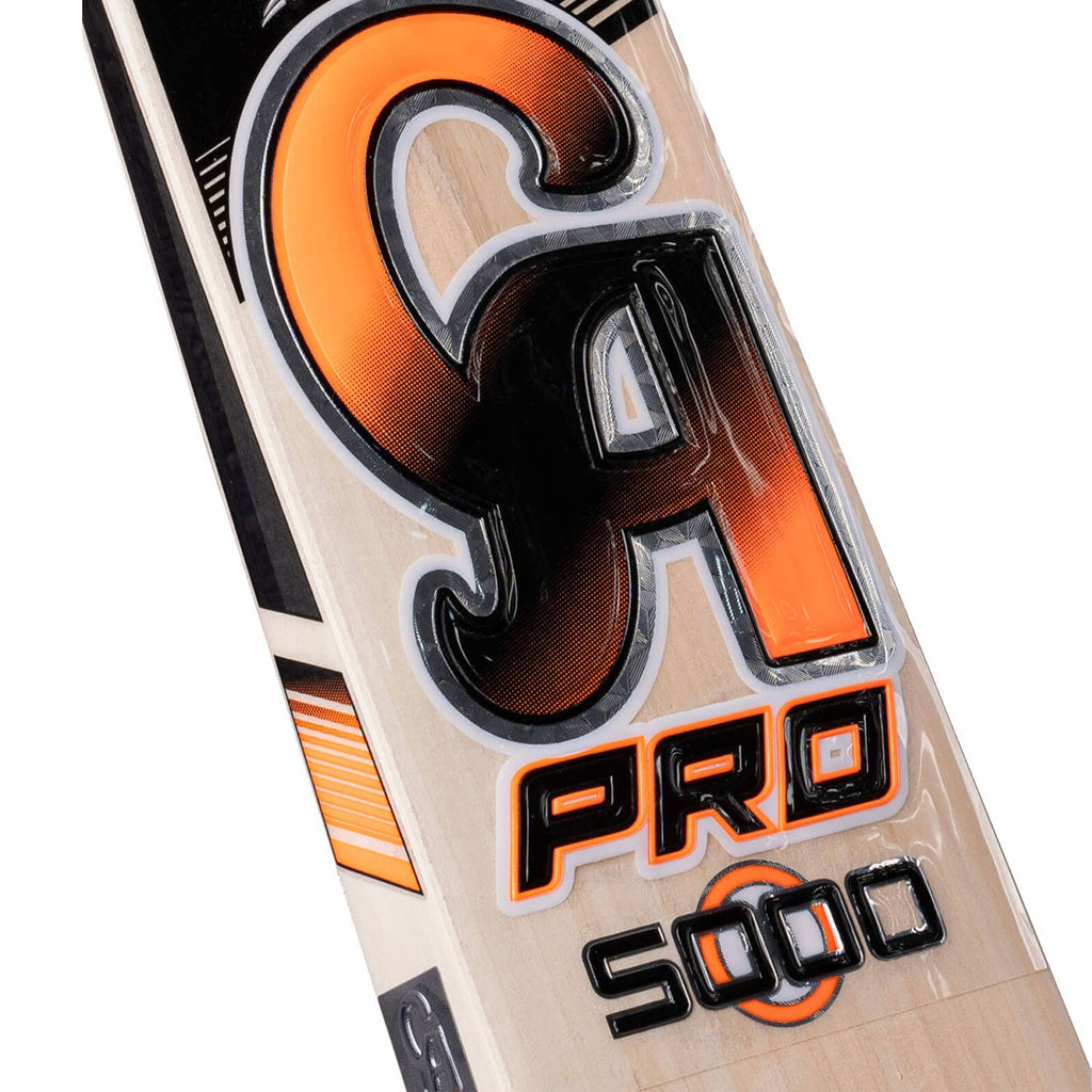 3D inscribed stickers on the CA Pro 5000 bat - premium cricket equipment Germany