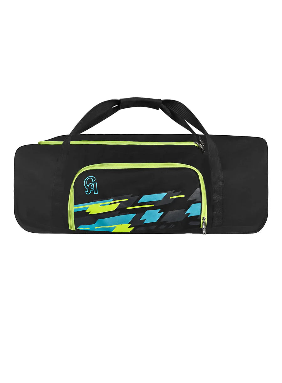 Full exterior side profile view of the durable red and white CA Pro 8000 Wheelie Kit Bag on rugged wheels.