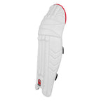 Close-up of the durable fabric instep lining at the bottom base of the CA Pro Player’s Edition Batting Pads.