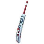 Close up of the premium sticker logo branding on the face of the CD & WS FMC Victory Tape Ball Bat.
