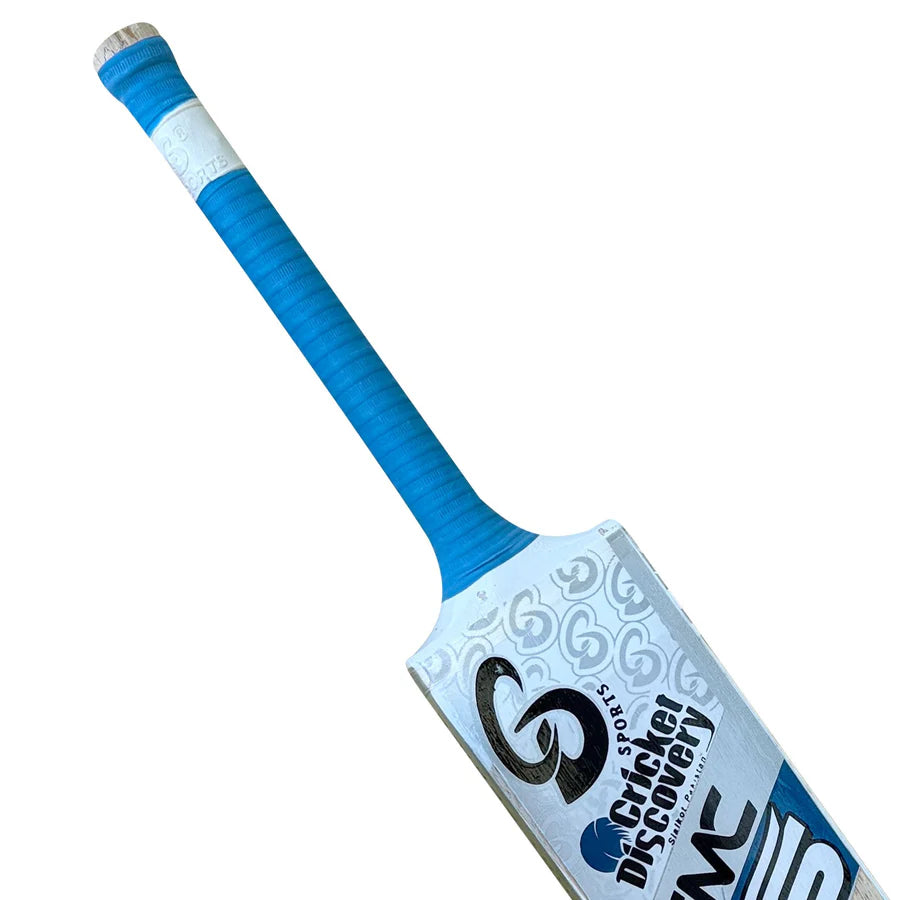 Dynamic side-angle shot displaying the aerodynamic blade curvature of the CD & WS FMC Victory Tape Ball Bat.