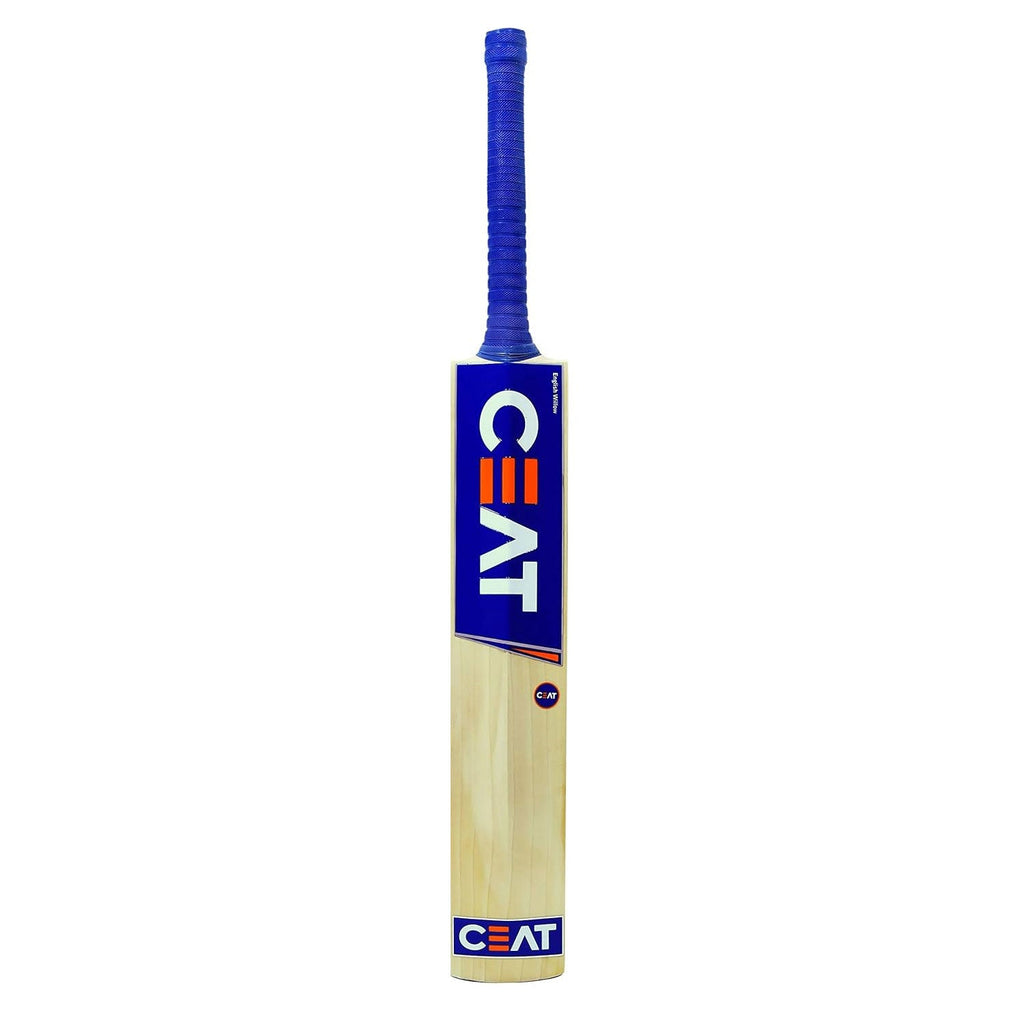 Cricket bat held in playing stance showing comfortable grip