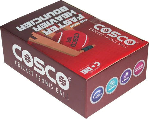 Cosco Tuff Cricket Heavy tennis Ball Red (6 Balls Pack) – view 4