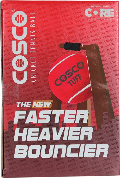 Cosco Tuff Cricket Heavy tennis Ball Red (6 Balls Pack) – view 2