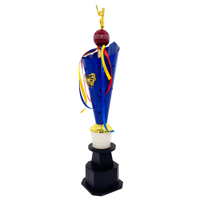 Crown's Blue And Gold Butterfly Streak Cricket Trophy – view 2