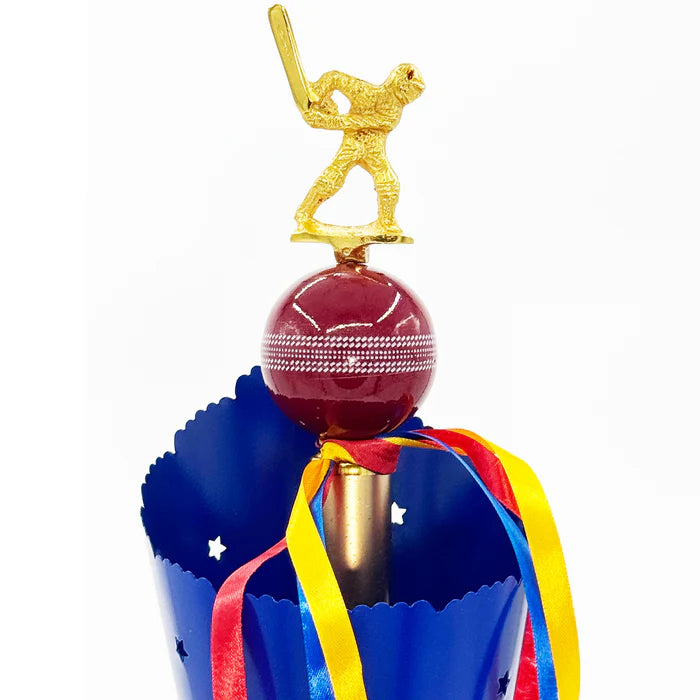 Crown's Blue And Gold Butterfly Streak Cricket Trophy – view 5