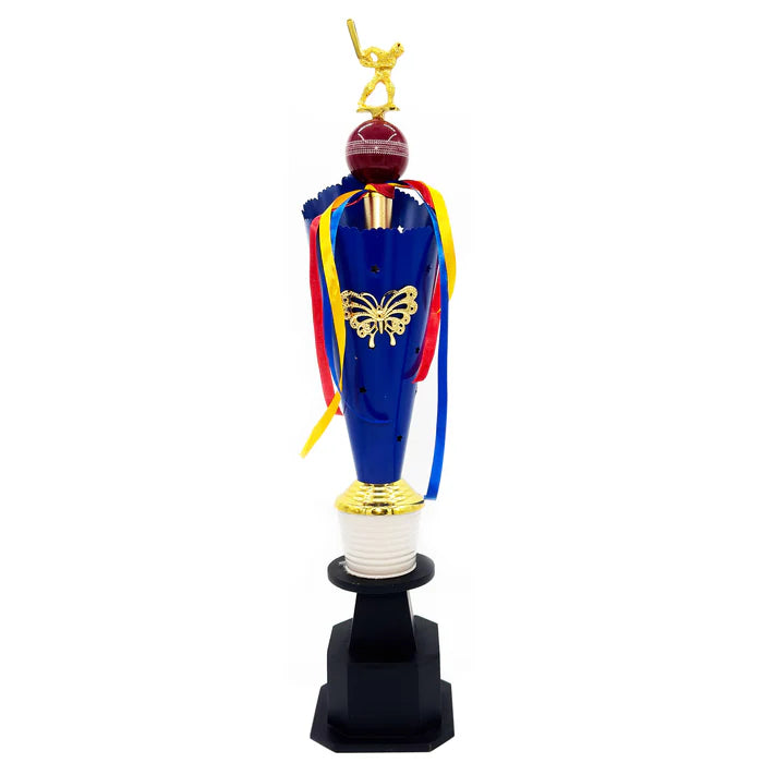 Crown's Blue And Gold Butterfly Streak Cricket Trophy