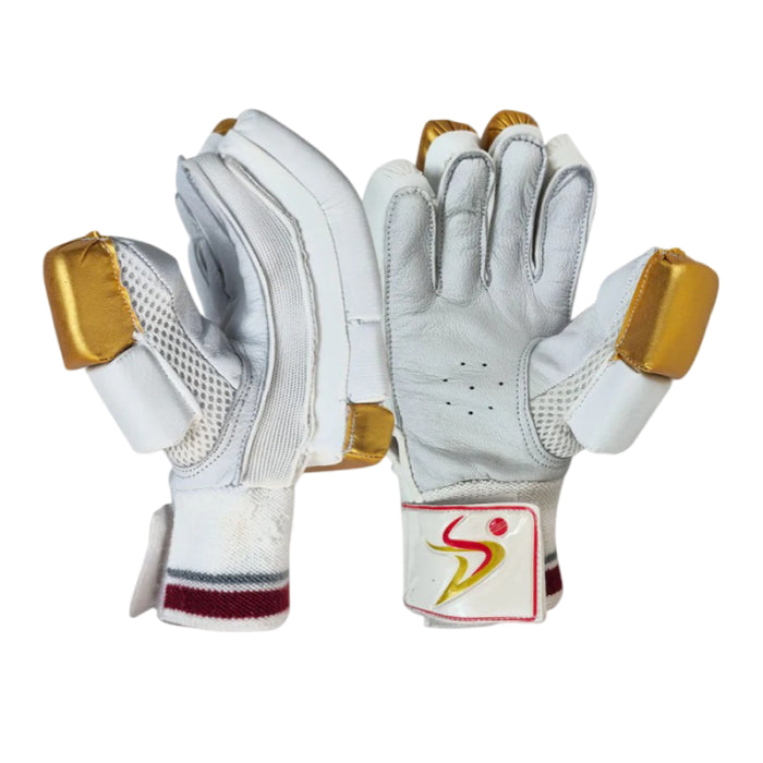 Ds White /Gold Junior Batting Gloves