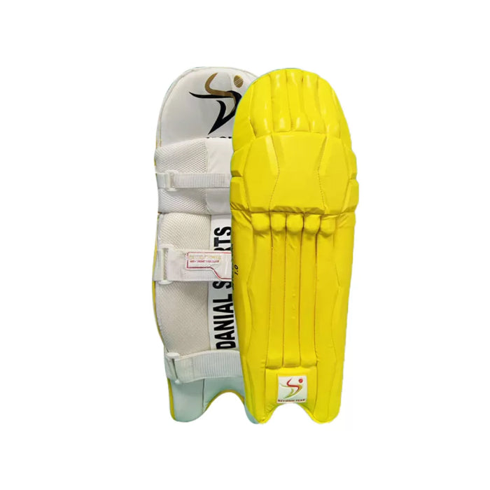 DS 1.0 Yellow Batting Pads Adult Ambi Cricket Batting Equipment