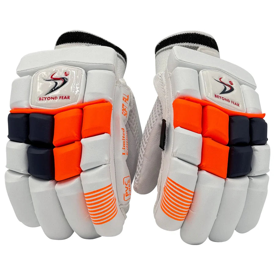 DS 1.1 L.E Batting Gloves White/Orange Cricket Batting Equipment