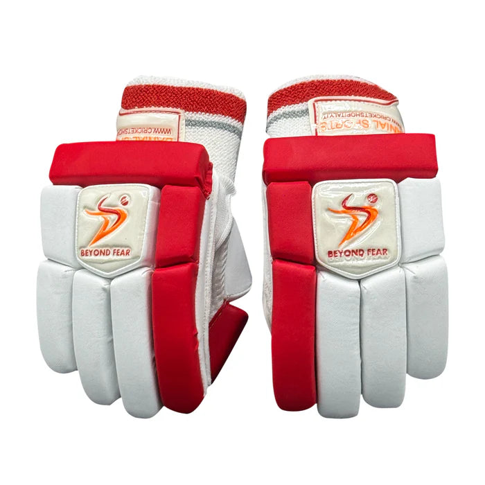 DS 1.3 Junior Batting Gloves White/Red Cricket Batting Equipment – view 2