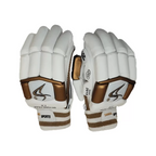DS D 1.0 White/Gold Batting Gloves Youth Cricket Batting Equipment