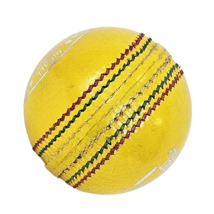 DS Indoor Cricket Ball yellow leather design
