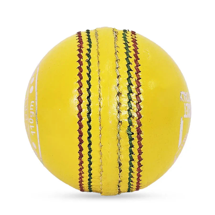 High visibility yellow DS Indoor Cricket Ball for men
