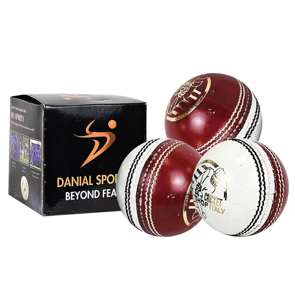 DS Practice Red / white Cricket Ball – view 5