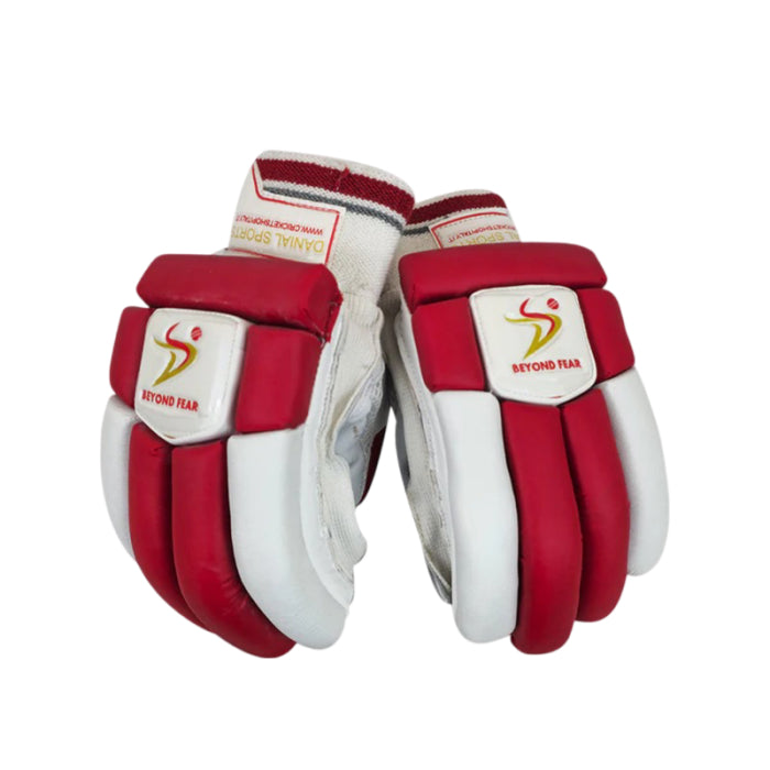 DS Red/White 1.0 Batting Cricket Gloves Junior