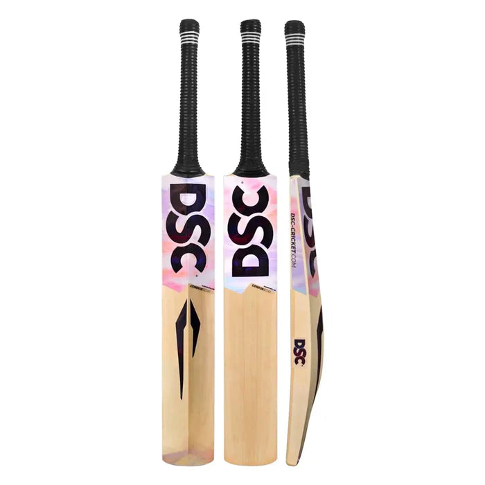 DSC Condor Scud Kashmir Willow Cricket Bat front view showing clear face tape and full blade
