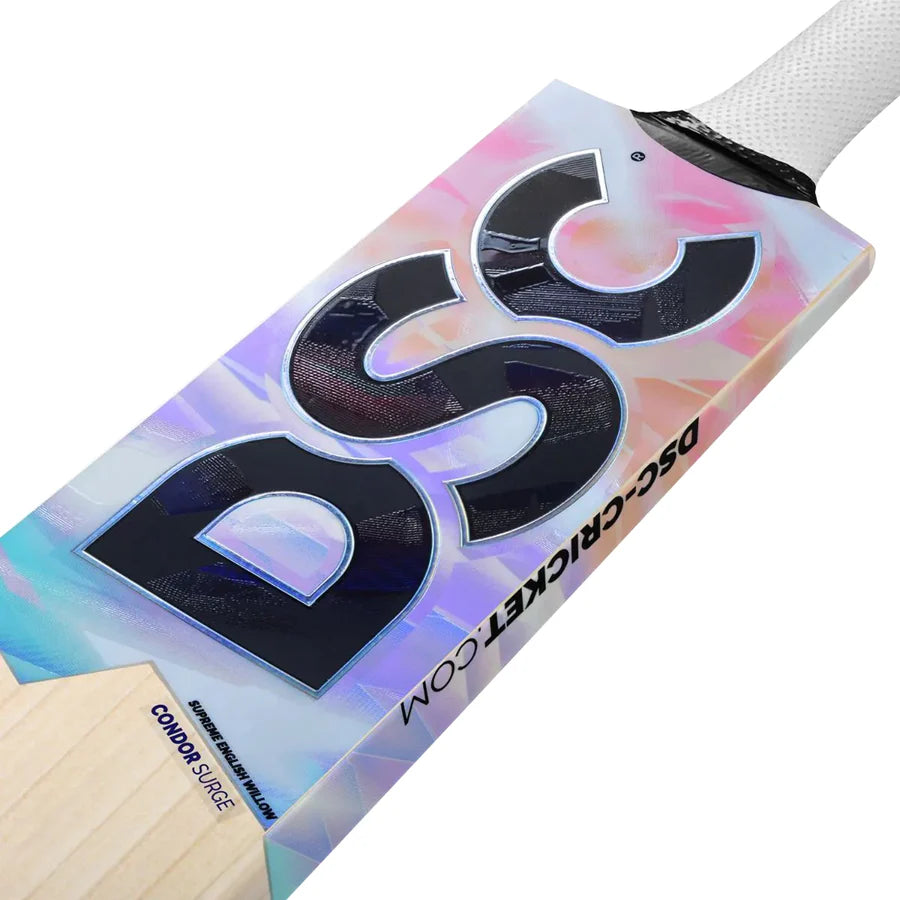 Close-up view highlighting the Condor Surge's massive, full-length edges and extended sweet spot for power hitting.