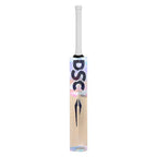Close-up detail of the silver DSC Condor Surge logo and sticker design on the bat's face.

