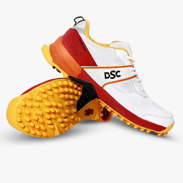 DSC Jaffa Neo cricket shoes in a multi-color design with spiked soles.