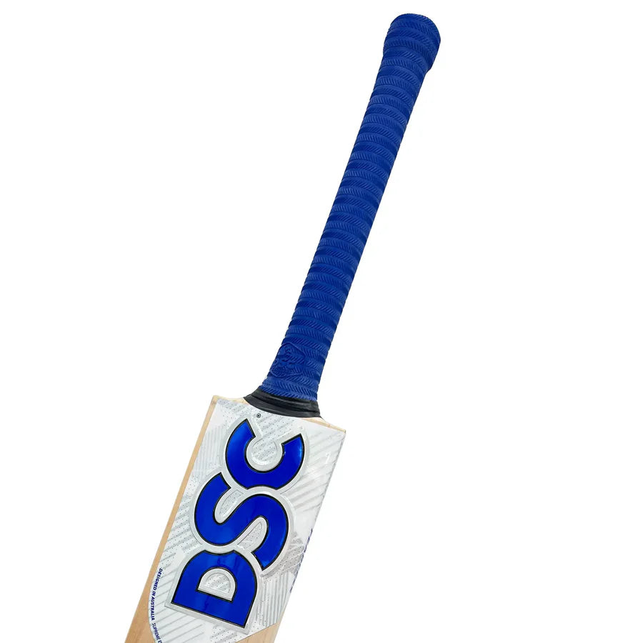 Bat grip and handle, showing ergonomic placement for hand comfort.
