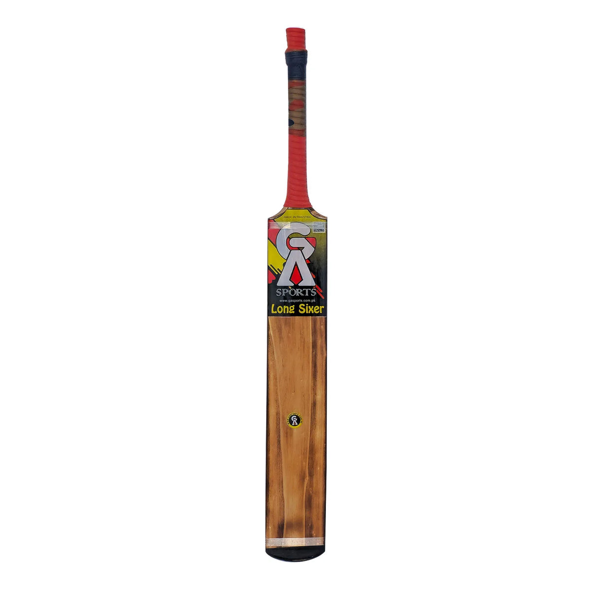 GA Long Sixer Red Tennis Bat side view showing full sixer blade thickness and spine
