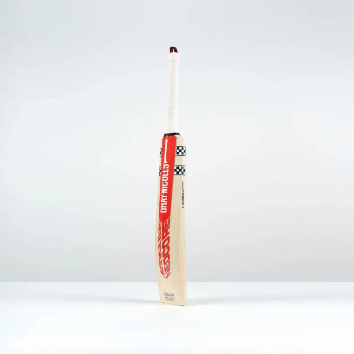 Base view showing the extra thick semi-square toe of the Gray Nicolls Neocore 500 English Willow Cricket Bat blade.
