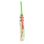Back view of Gray Nicolls Shock Wave Gen 2.3 5 Star Cricket Bat displaying neon green and black decals.
