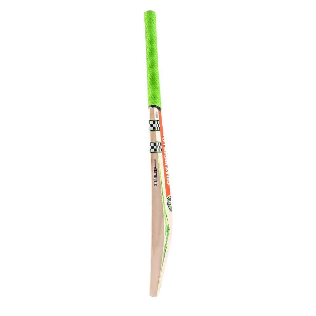 Base view showing the semi-square toe shape of the Gray Nicolls Shock Wave Gen 2.3 5 Star Cricket Bat blade.