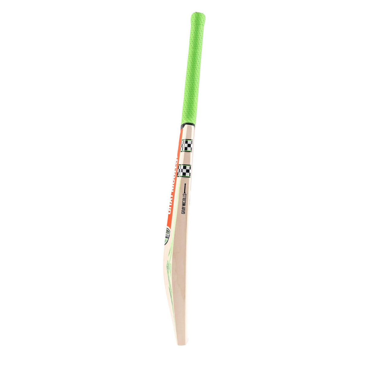 Angled view of Powercurve semi-rounded face on Gray Nicolls Shock Wave Gen 2.3 5 Star Cricket Bat from Cricketer Point.