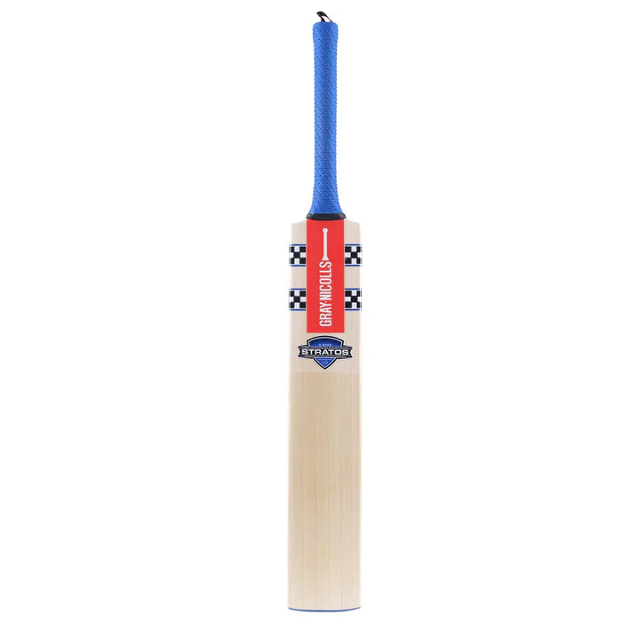 Side profile of Gray Nicolls Stratos 1.0 4 Star Cricket Bat showing full length bow and offset edge design