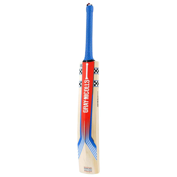 Back view of Gray Nicolls Stratos 1.0 4 Star Cricket Bat at Cricketer Point displaying mid blade swell profile.