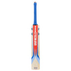 Angled view of Powercurve semi-rounded face on Gray Nicolls Stratos 1.0 4 Star Cricket Bat at Cricketer Point.