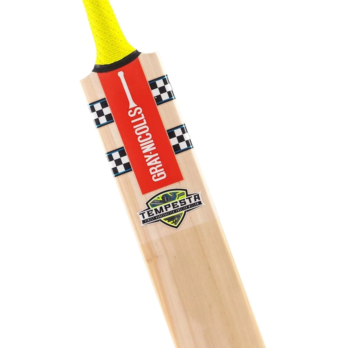 Back view of Gray Nicolls Tempesta 1.0 300 Cricket Bat at Cricketer Point showing duck-bill toe design.