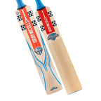Side profile of Gray Nicolls Tempesta Gen 1.1 300 Cricket Bat displaying thick edges and even-low bow.