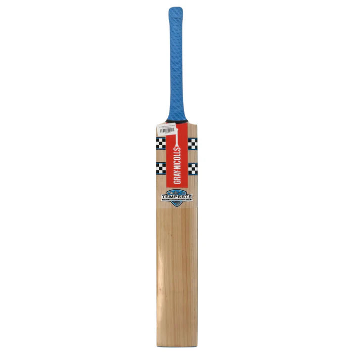 Side profile of Gray Nicolls Tempesta Gen 1.1 300 Cricket Bat displaying thick edges and even-low bow curve.