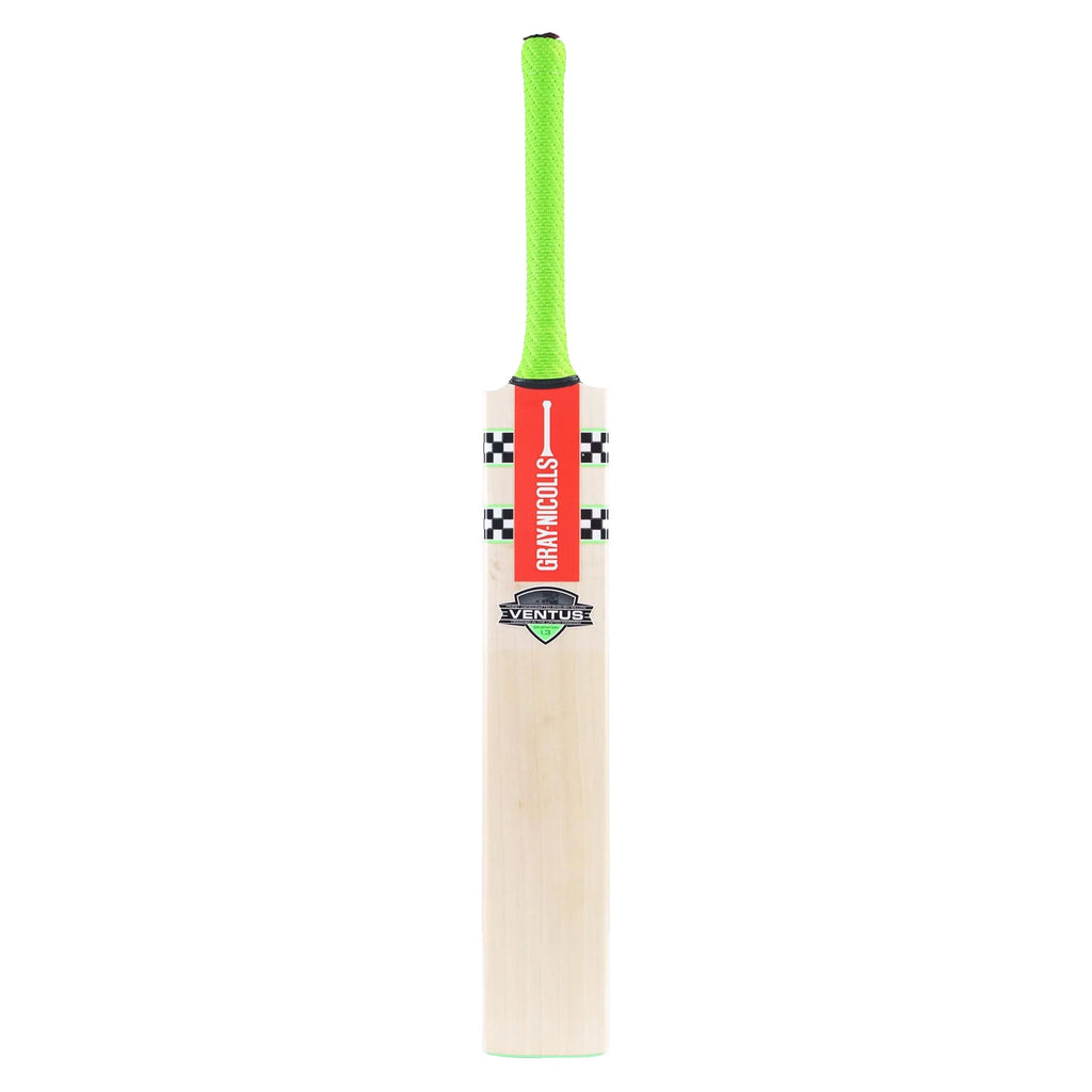 Side profile of Gray Nicolls Ventus 1.3 4 Star Cricket Bat displaying thick edges and even-low bow curve.