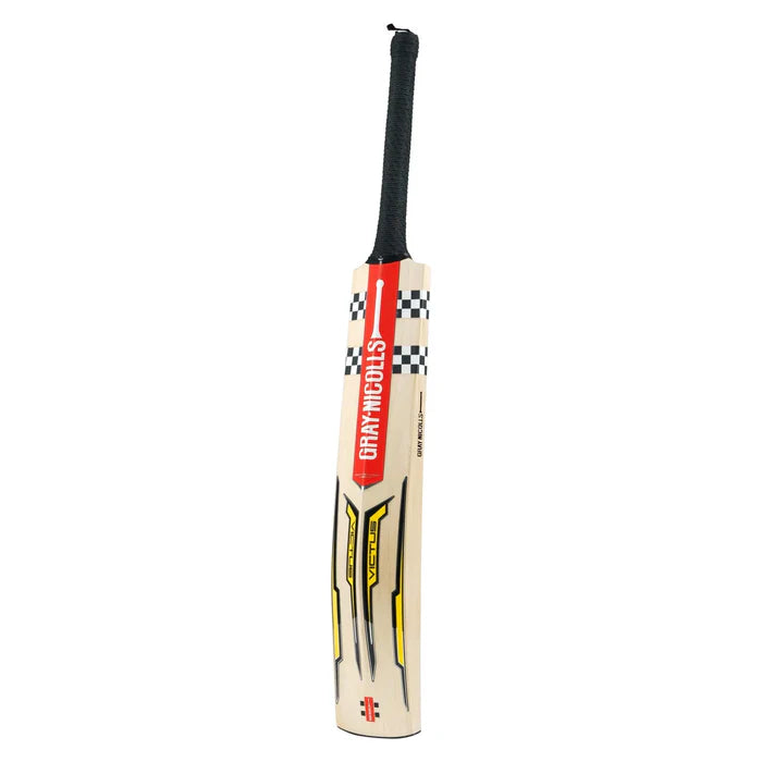 Side profile of Gray Nicolls Victus 200 English Willow Cricket Bat highlighting the full length bow curve and offset edges.