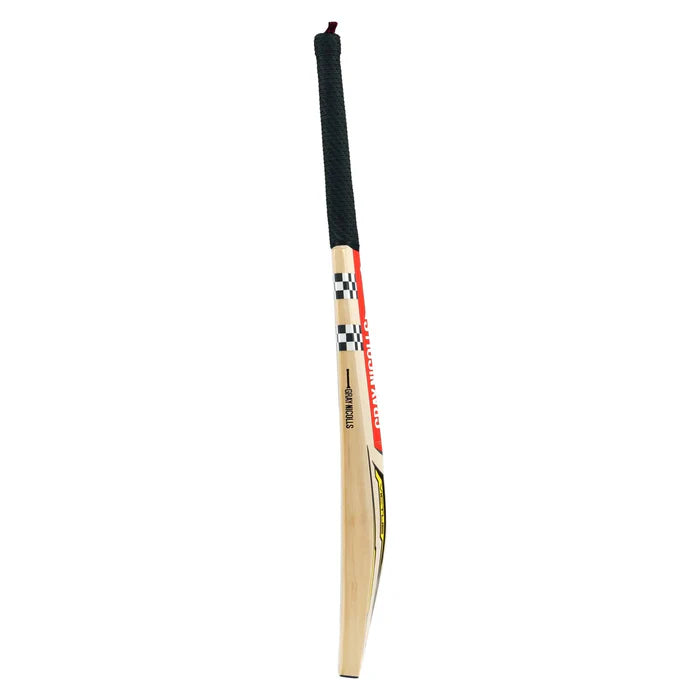 Close-up of the semi-oval handle wrapped in a TRACTION PRO grip on Gray Nicolls Victus 200 English Willow Cricket Bat.