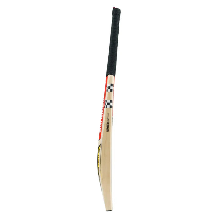 Back view of Gray Nicolls Victus 200 English Willow Cricket Bat at Cricketer Point displaying mid blade swell profile.
