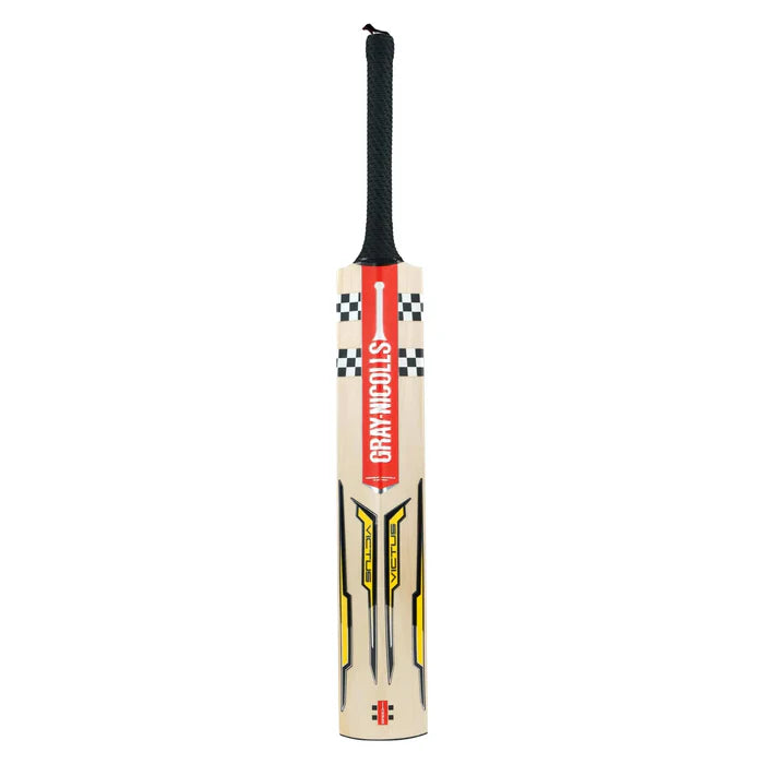 Angled view of Powercurve semi-rounded face on Gray Nicolls Victus 200 English Willow Cricket Bat at Cricketer Point.