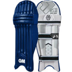 Side view of Gunn & Moore 606 wicket keeping pads with traditional styling

