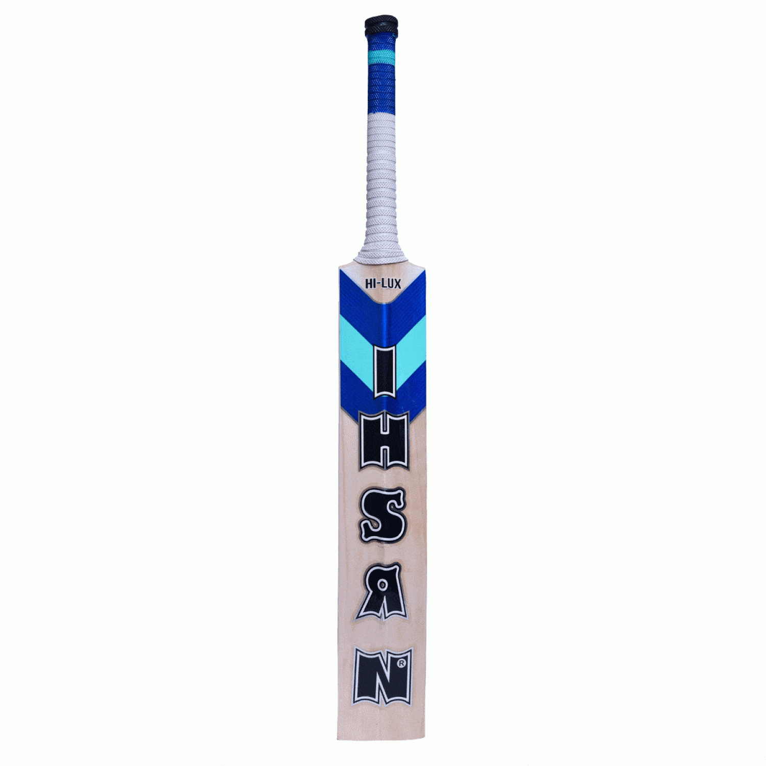Ihsan HI Lux English willow cricket bat with its iconic profile and natural wood finish.