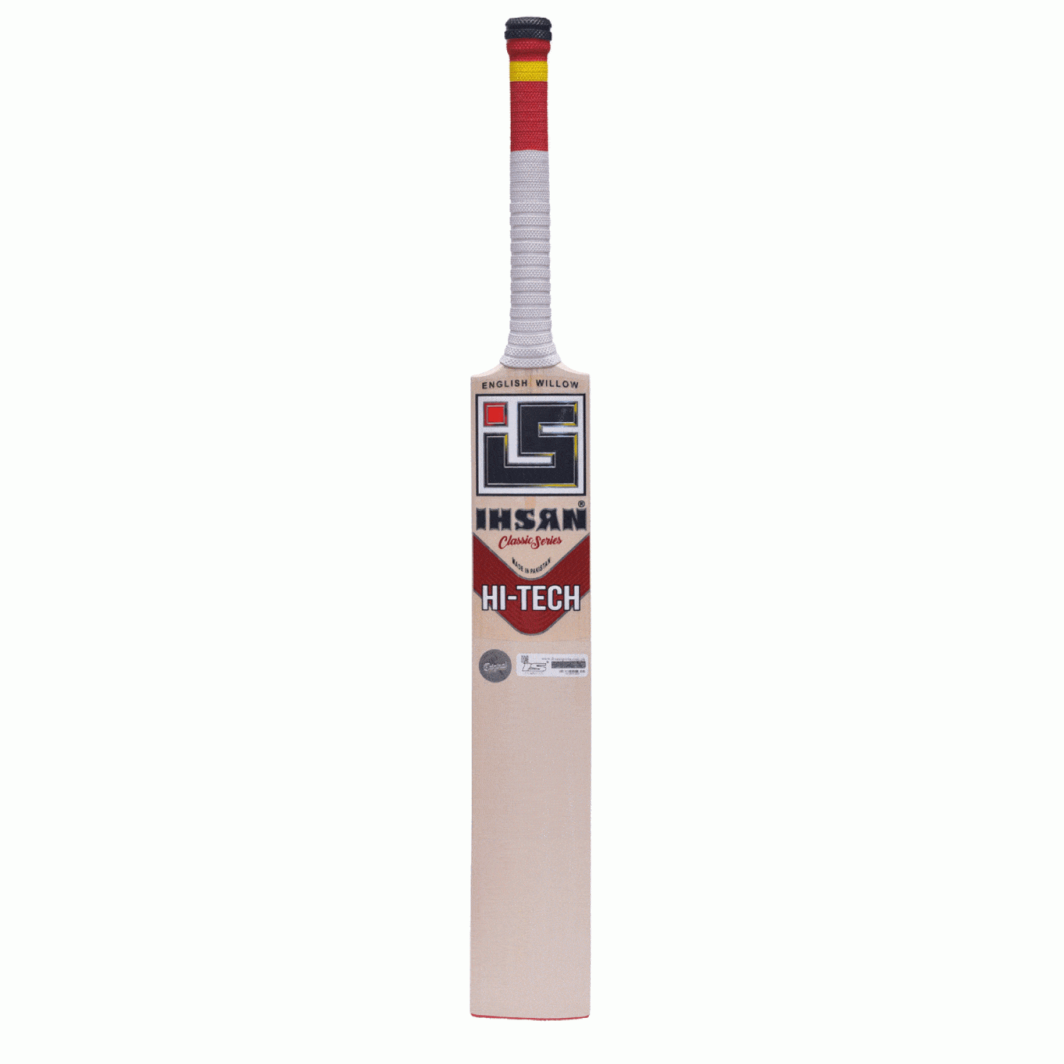  The Ihsan HI Tech bat in a playing position, demonstrating its excellent pick-up and balance.