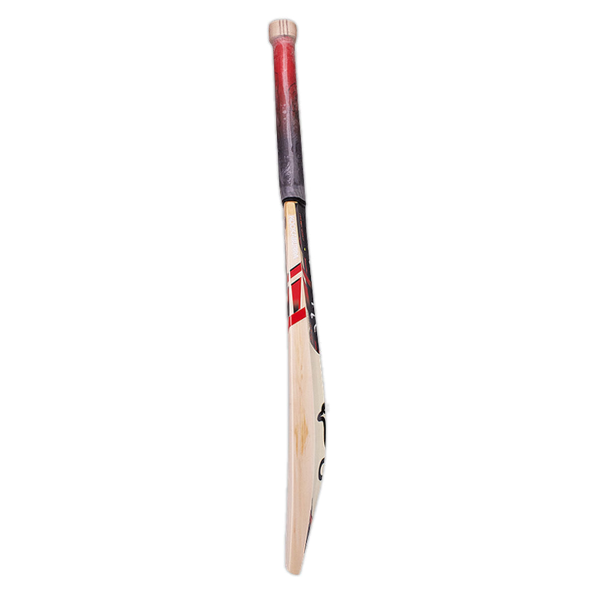Side angle of Beast 6.3 cricket bat showing thick edges and power profile