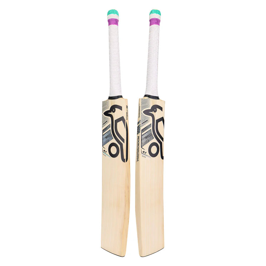 Kookaburra Prism 4.1 Hero Cricket Bat unbleached English Willow grain detail

